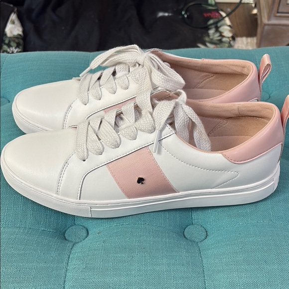 kate spade White and Pink Sneakers size 9.5 NEW - Picture 2 of 6
